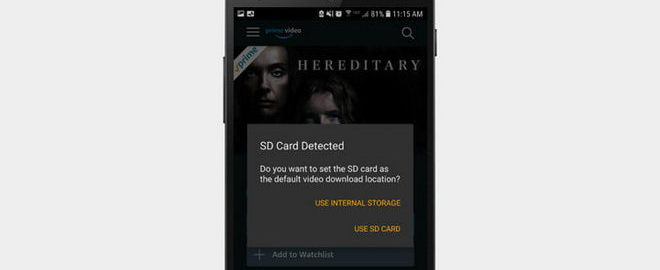 Amazon prime video download to sd card sale