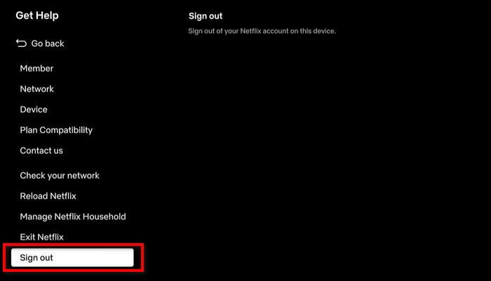 sign out netflix on tv