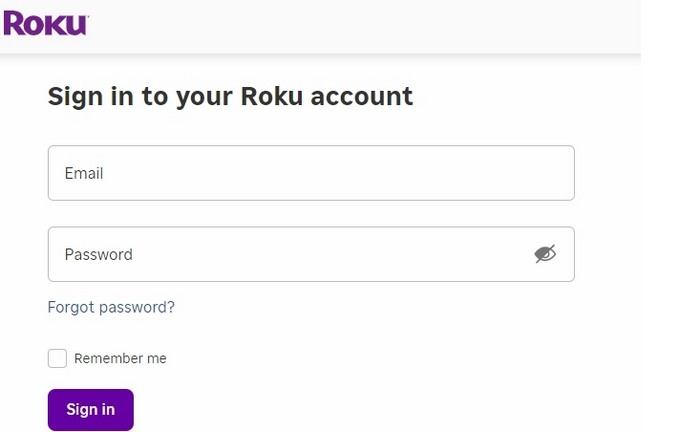 log in roku