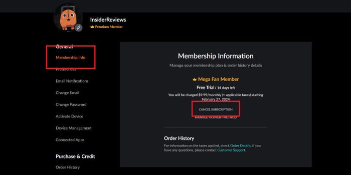 membership info