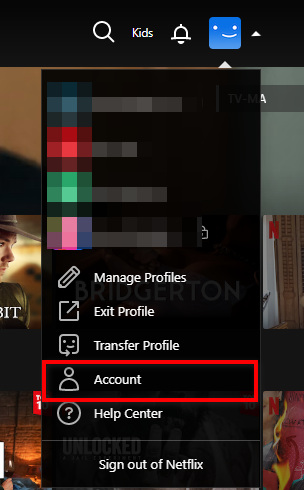 select account on netflix website