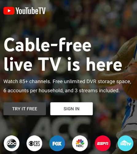 sign into youtube tv