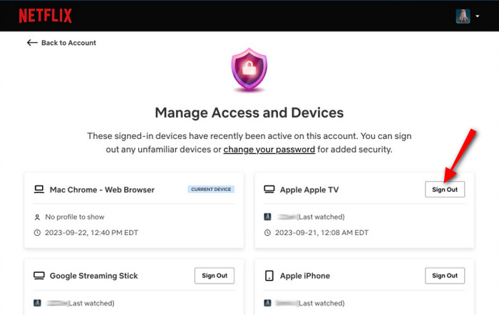 sign netflix out of tv