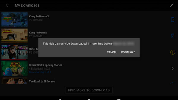 Netflix limits the number of times to download 