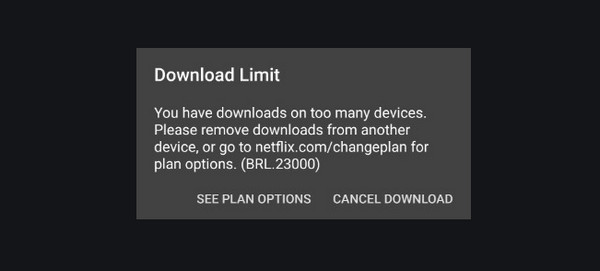 Netflix downloads on too many devices