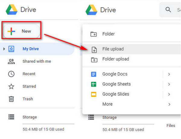 upload file to Google Drive
